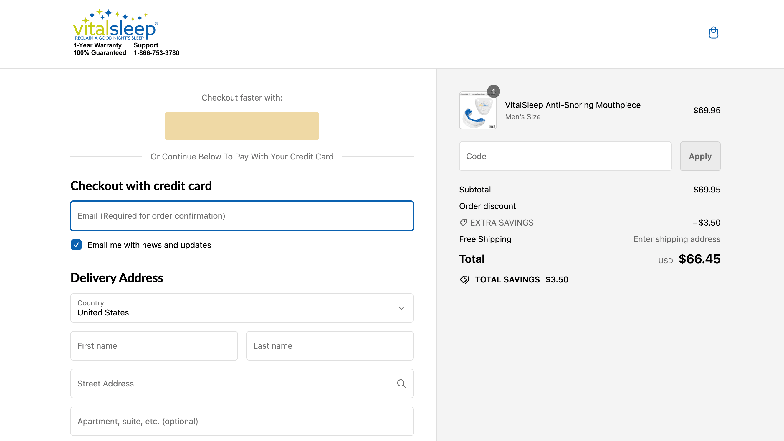 How to apply Vitalsleep coupon code